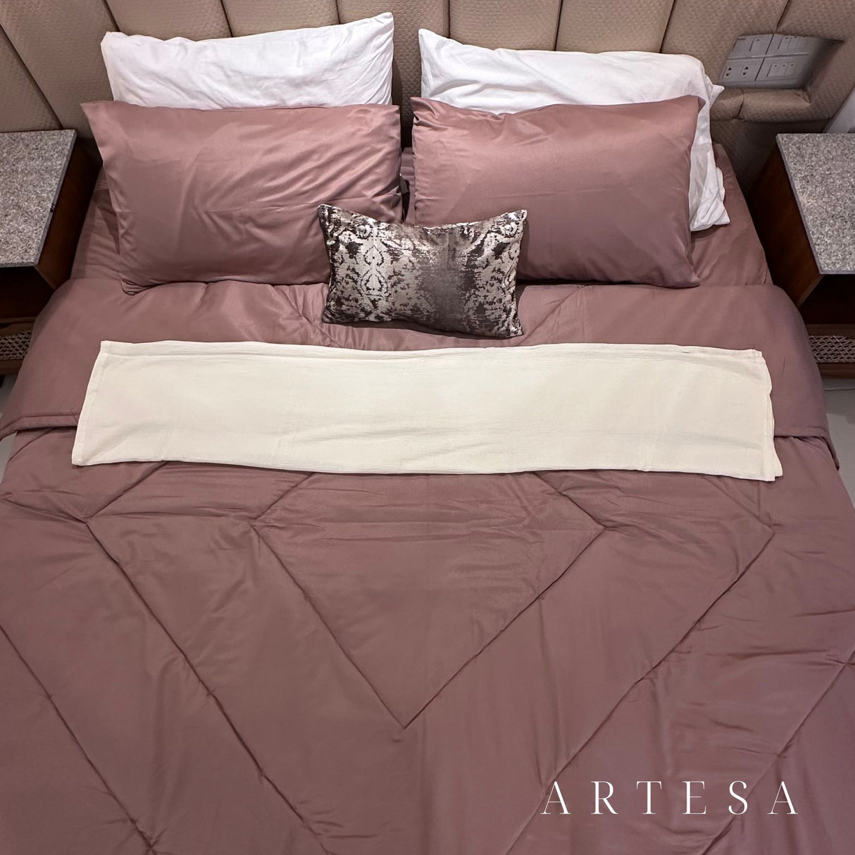 Artesa Luxe 100% Prime Canadian Cotton Quilted Duvet Bedding Set - Premium 4-Piece Comfort Ensemble