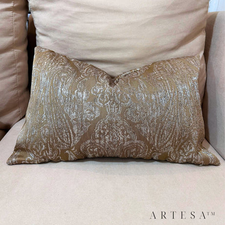 Artesa Clara Premium Cotton Brocade Throw Pillow Cover with hidden zipper closure - Elegant Home Decor Accent