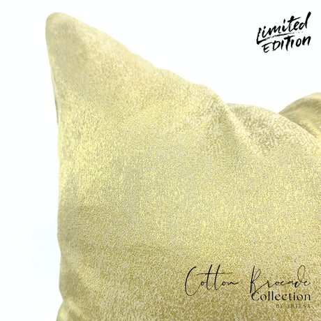 Artesa Counsel (Yellow Gold) Cotton Brocade Throw Pillow Cover