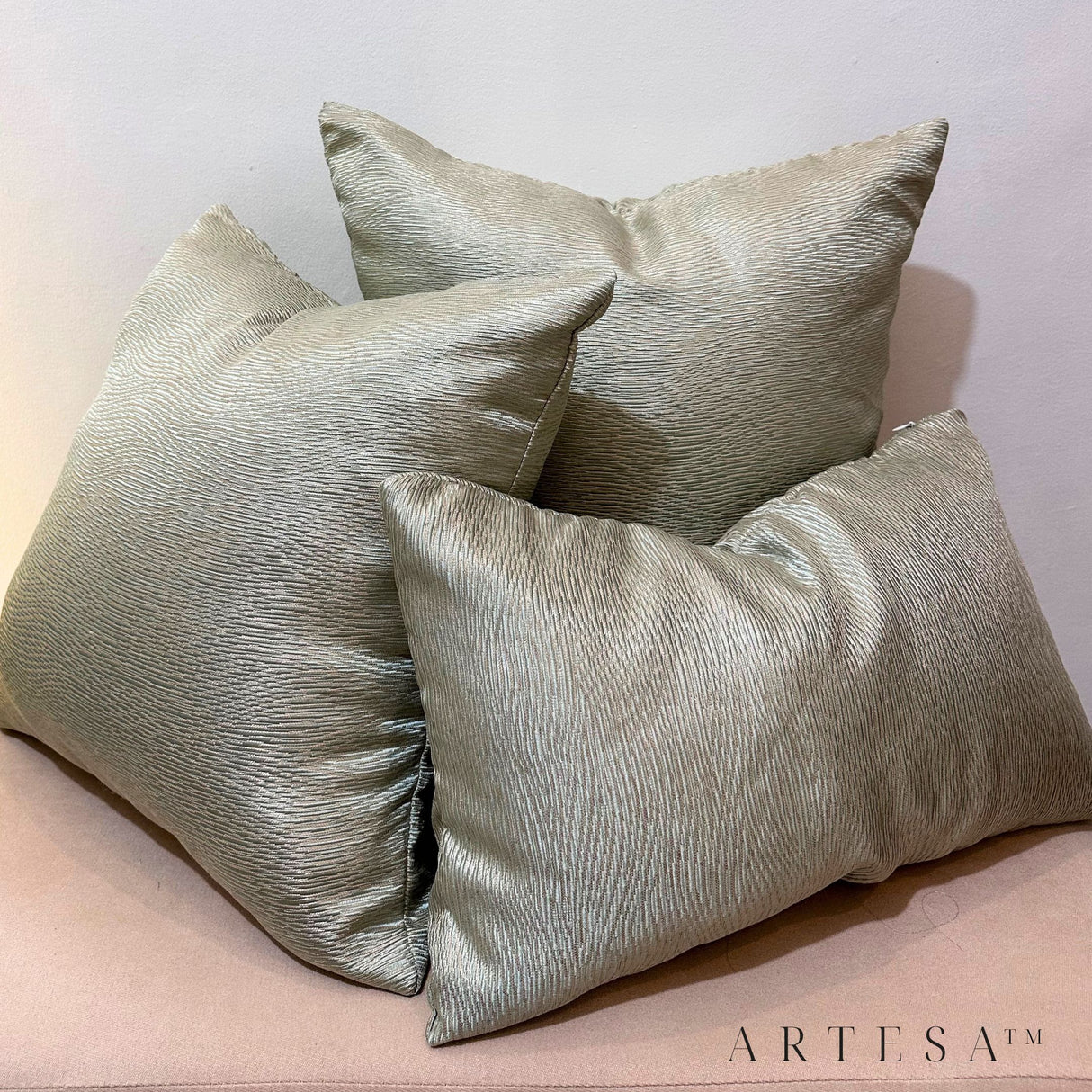 Artesa Dalisay Premium Cotton Brocade Throw Pillow Set of 3 - Elegant Home Decor Ensemble