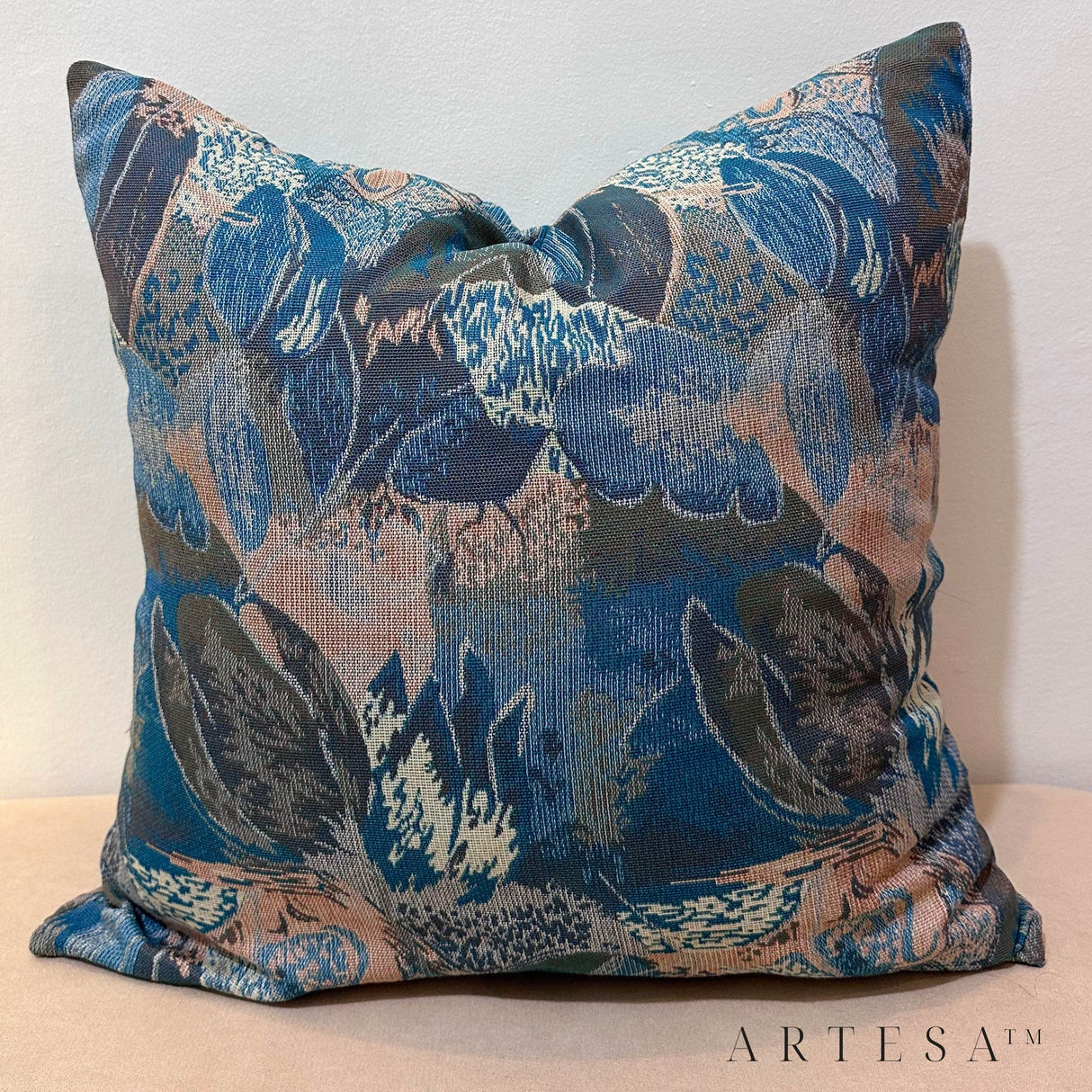 Artesa Diwata Premium Cotton Brocade Throw Pillow Cover with hidden zipper closure - Elegant Home Decor Accent