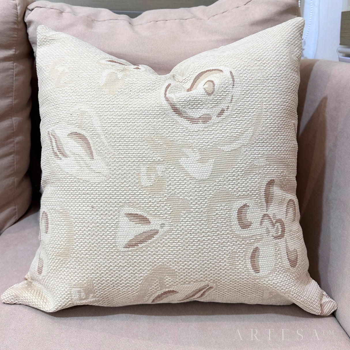Artesa Maliah Premium Cotton Chanel Throw Pillow Cover with hidden zipper closure - Elegant Home Decor Accent