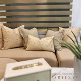 Artesa Throw Pillow Cover Set of 5 in Maliah Chanel X Cotton Linen in Natural - Elegant Home Decor Ensemble