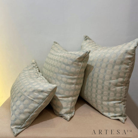 Artesa Maria Premium Cotton Brocade Throw Pillow Set of 3 - Elegant Home Decor Ensemble
