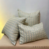 Artesa Maria Premium Cotton Brocade Throw Pillow Set of 3 - Elegant Home Decor Ensemble