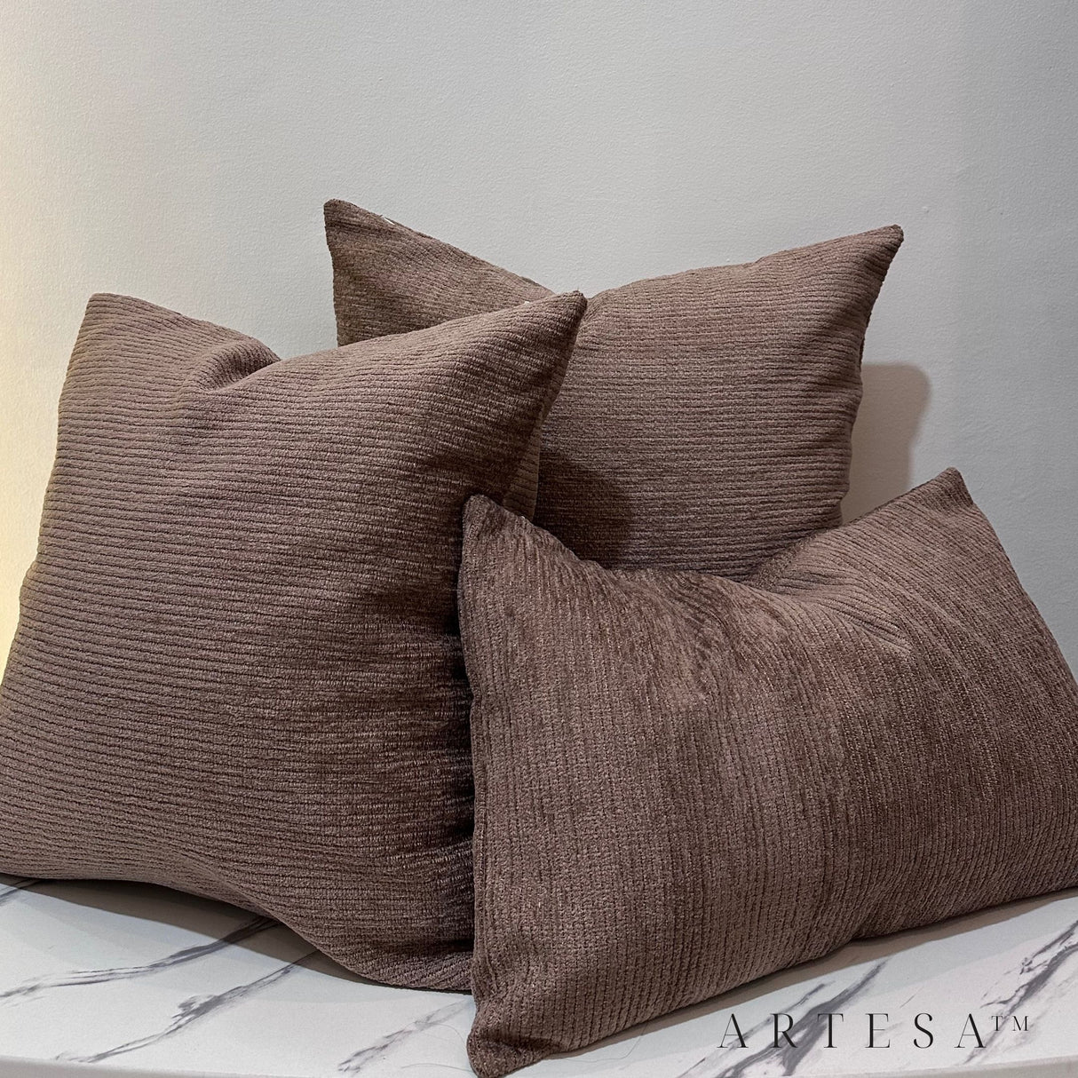 Artesa Nora Premium Cotton Chanel Throw Pillow Set of 3 - Elegant Home Decor Ensemble