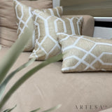 Artesa Pacita Premium Stretch Cotton Brocade Throw Pillow Set of 3 - Elegant Home Decor Ensemble